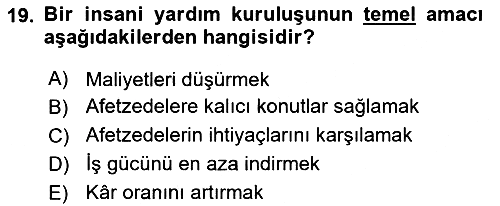 Çağdaş Lojistik Uygulamaları 2024-2025 Yaz Okulu Sınavı - 19. soru