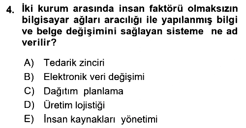 Lojistik İlkeleri 2024-2025 Ara Sınav - 4. soru