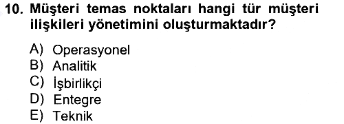 Lojistik İlkeleri 2012-2013 Dönem Sonu Sınavı - 10. soru