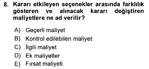 Lojistik İlkeleri 2021-2022 Dönem Sonu Sınavı - 8. soru