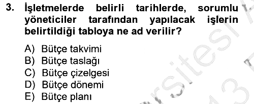 Lojistik Maliyetleri ve Raporlama 2 2012-2013 Ara Sınav - 3. soru