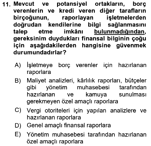 Lojistik Maliyetleri ve Raporlama 2 2015-2016 Dönem Sonu Sınavı - 11. soru