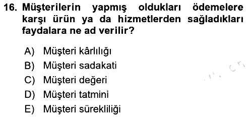 Lojistik Maliyetleri ve Raporlama 2 2023-2024 Yaz Okulu Sınavı - 16. soru