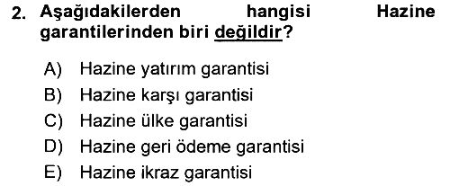 Devlet Borçları 2016-2017 3 Ders Sınavı - 2. soru