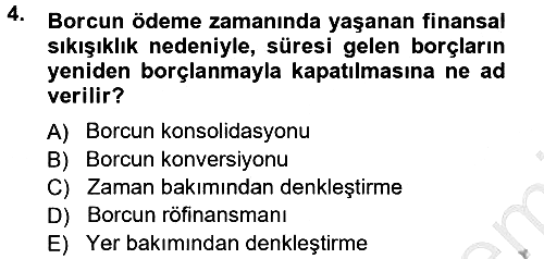 Devlet Borçları 2012-2013 Ara Sınav - 4. soru