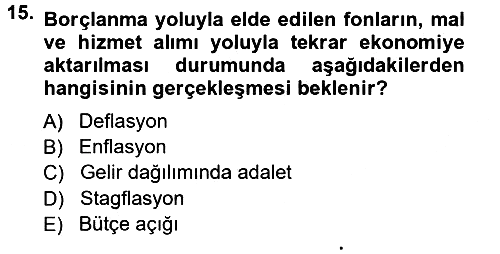 Devlet Borçları 2012-2013 Ara Sınav - 15. soru