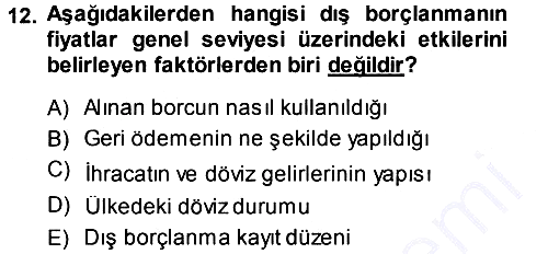 Devlet Borçları 2013-2014 Ara Sınav - 12. soru