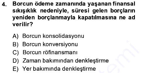 Devlet Borçları 2014-2015 Ara Sınav - 4. soru