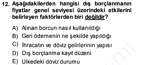 Devlet Borçları 2014-2015 Ara Sınav - 12. soru