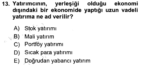 Devlet Borçları 2017-2018 Ara Sınav - 13. soru