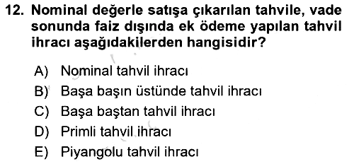 Devlet Borçları 2022-2023 Ara Sınav - 12. soru