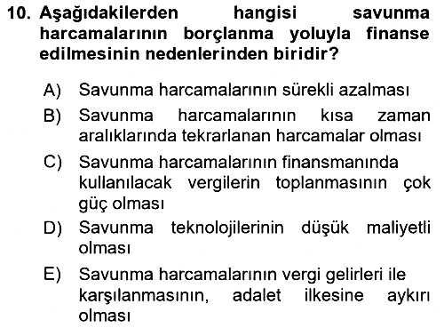 Devlet Borçları 2024-2025 Ara Sınav - 10. soru