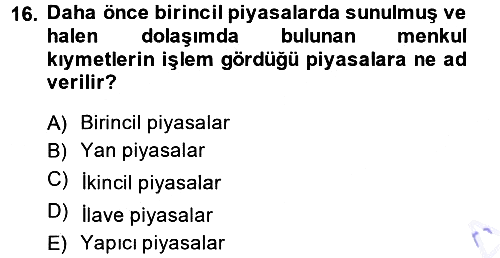 Devlet Borçları 2013-2014 Dönem Sonu Sınavı - 16. soru