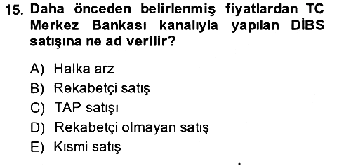 Devlet Borçları 2014-2015 Dönem Sonu Sınavı - 15. soru