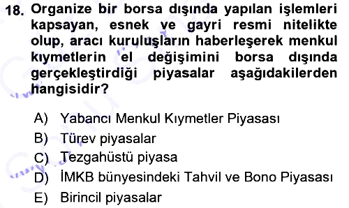 Devlet Borçları 2015-2016 Dönem Sonu Sınavı - 18. soru