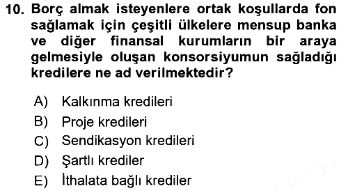 Devlet Borçları 2017-2018 Dönem Sonu Sınavı - 10. soru