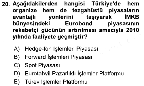 Devlet Borçları 2017-2018 Dönem Sonu Sınavı - 20. soru