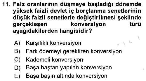 Devlet Borçları 2021-2022 Dönem Sonu Sınavı - 11. soru