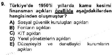 Devlet Borçları 2012-2013 Tek Ders Sınavı - 9. soru