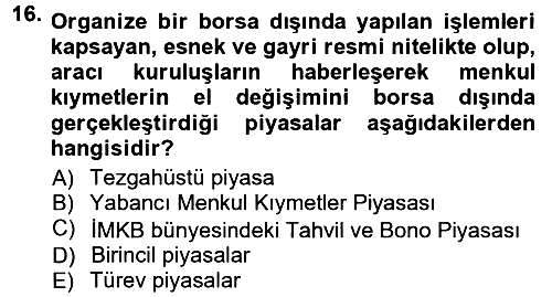 Devlet Borçları 2013-2014 Tek Ders Sınavı - 16. soru