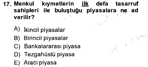 Devlet Borçları 2014-2015 Tek Ders Sınavı - 17. soru