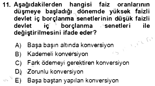 Devlet Borçları 2021-2022 Yaz Okulu Sınavı - 11. soru