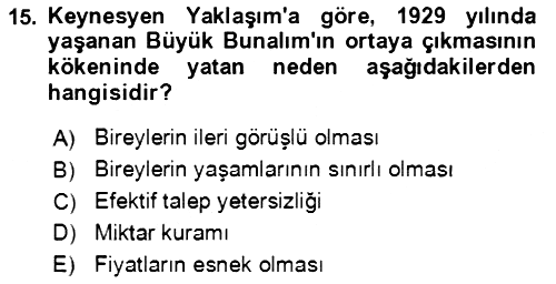 Devlet Borçları 2021-2022 Yaz Okulu Sınavı - 15. soru