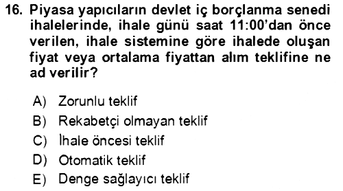 Devlet Borçları 2021-2022 Yaz Okulu Sınavı - 16. soru