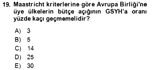 Devlet Borçları 2021-2022 Yaz Okulu Sınavı - 19. soru