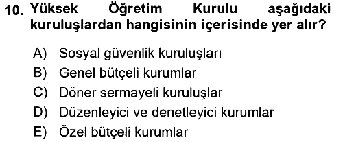 Devlet Bütçesi 2016-2017 3 Ders Sınavı - 10. soru