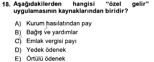 Devlet Bütçesi 2016-2017 3 Ders Sınavı - 18. soru