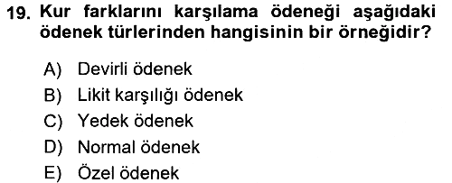 Devlet Bütçesi 2016-2017 3 Ders Sınavı - 19. soru