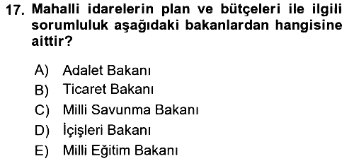 Devlet Bütçesi 2018-2019 3 Ders Sınavı - 17. soru