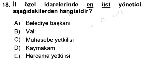 Devlet Bütçesi 2018-2019 3 Ders Sınavı - 18. soru