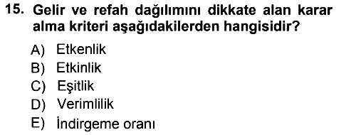 Devlet Bütçesi 2012-2013 Ara Sınav - 15. soru