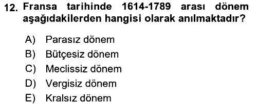 Devlet Bütçesi 2018-2019 Ara Sınav - 12. soru