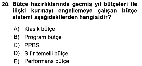 Devlet Bütçesi 2021-2022 Ara Sınav - 20. soru