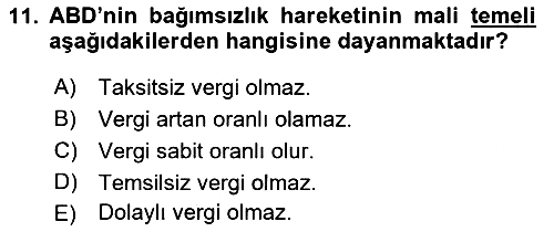 Devlet Bütçesi 2022-2023 Ara Sınav - 11. soru