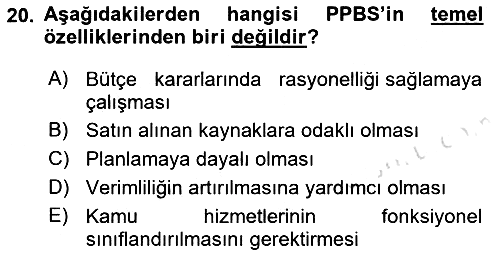 Devlet Bütçesi 2022-2023 Ara Sınav - 20. soru