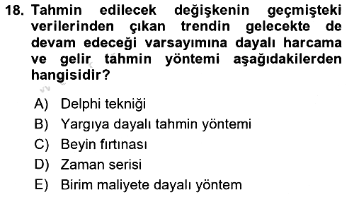 Devlet Bütçesi 2025-2026 Ara Sınav - 18. soru