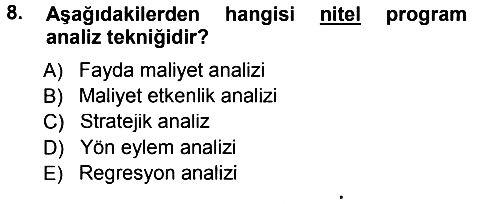 Devlet Bütçesi 2012-2013 Dönem Sonu Sınavı - 8. soru