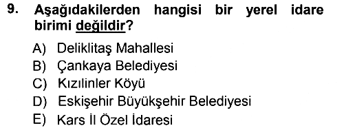 Devlet Bütçesi 2012-2013 Dönem Sonu Sınavı - 9. soru
