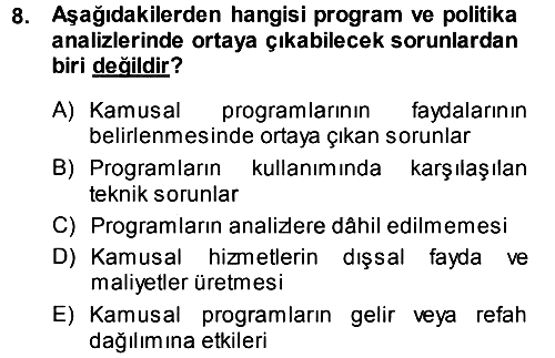 Devlet Bütçesi 2014-2015 Dönem Sonu Sınavı - 8. soru