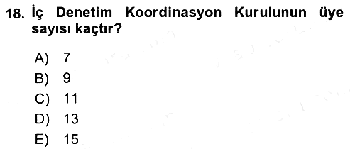 Devlet Bütçesi 2018-2019 Dönem Sonu Sınavı - 18. soru