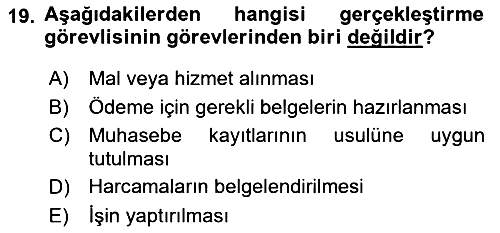 Devlet Bütçesi 2021-2022 Dönem Sonu Sınavı - 19. soru
