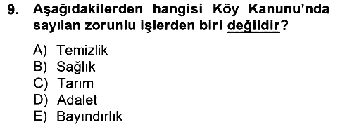 Devlet Bütçesi 2014-2015 Tek Ders Sınavı - 9. soru