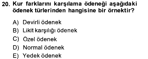 Devlet Bütçesi 2014-2015 Tek Ders Sınavı - 20. soru