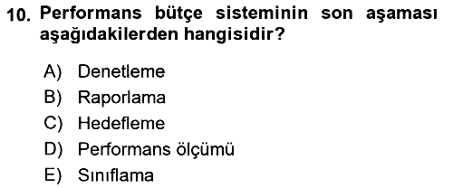 Devlet Bütçesi 2021-2022 Yaz Okulu Sınavı - 10. soru