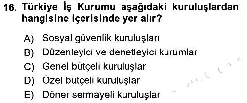 Devlet Bütçesi 2021-2022 Yaz Okulu Sınavı - 16. soru