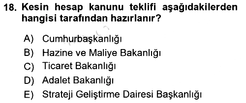Devlet Bütçesi 2021-2022 Yaz Okulu Sınavı - 18. soru